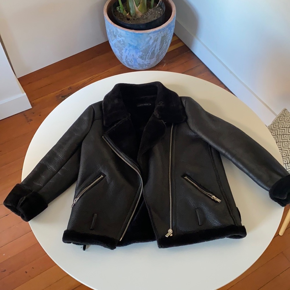 Zara Double Faced Jacket with Fur lining.